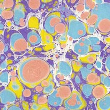 Hand Marbled Paper Stone Marble Pattern in Purple and Orange ~ Berretti Marbled Arts